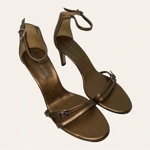 ANTONIO MELANI Bronze Ankle Strap Heels